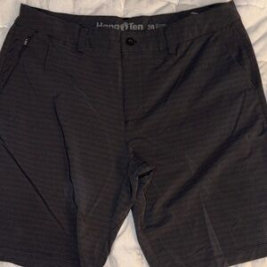 Hang Ten Men's Black Micro-Striped Flat Front Shorts